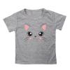 Big Girls Outfits Girls Summer Loose Casual Trendy Cute Cat Printed Short Sleeve T Shirt Top Girls (Grey, 9-10 Years) view 1