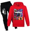 LONGYiKD Boy's Tracksuit Cotton Pullover Hoodie Kids Jogging Sportwear Clothes Set 2 Pieces Game Outfits for Girls (US, Age, 9 Years, 10 Years, Red) view 1