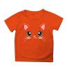 Big Girls Outfits Girls Summer Loose Casual Trendy Cute Cat Printed Short Sleeve T Shirt Top Girls (Orange, 6-7 Years) view 1