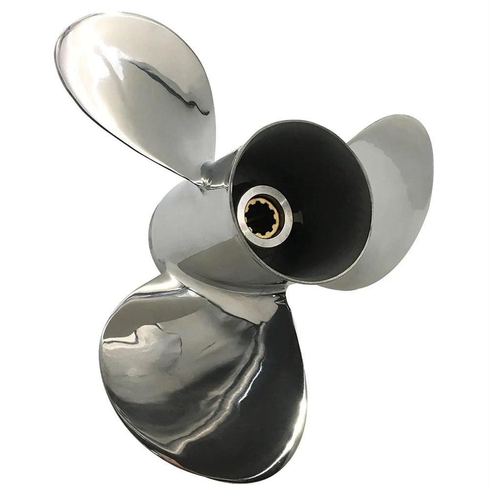 DSUIUWER Stainless Steel Outboard Propeller Compatible with Yamaha Engine 20hp 25hp F25hp 30hp, 9-7/8"11"