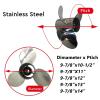 DSUIUWER Stainless Steel Outboard Propeller Compatible with Yamaha Engine 20hp 25hp F25hp 30hp, 9-7/8"11" view 3