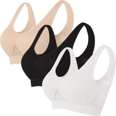3 Packs Breathable Liftup Air Bra for Women Comfort Cool Sports Bras Sagging Breasts Wireless Push Up Bralettes