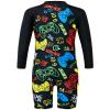 TFJH E One Piece Boys Long Sleeve Swimsuits Kids Rash Guard Suit UV 50+ Bathing Suits Zip Black Game Long 128/134 view 2