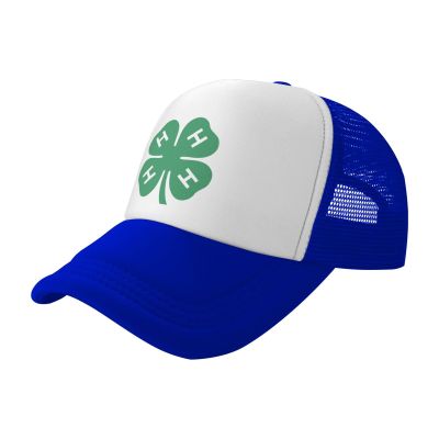4-H Clover Trucker Hat - Mesh Baseball Snapback Cap for Men Or Women Outdoors Blue