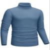 CRYSULLY Men's Turtleneck Sweater Long Sleeve Lightweight Knitted Thermal Pullover Sweater for Spring Fall Winter Blue Grey L view 1