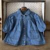Baby Girls Denim Ruched Long Sleeve T-Shirt Tops Dress Clothing Toddler Autumn Winter Fashion (Dark Blue, 2-3 Years) view 2