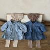 Baby Girls Denim Ruched Long Sleeve T-Shirt Tops Dress Clothing Toddler Autumn Winter Fashion (Dark Blue, 2-3 Years) view 3