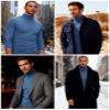 CRYSULLY Sweaters for Men Turtleneck Long Sleeve Lightweight Knitted Thermal Pullover Sweater for Spring Fall Winter Blue XL view 2