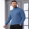 CRYSULLY Sweaters for Men Turtleneck Long Sleeve Lightweight Knitted Thermal Pullover Sweater for Spring Fall Winter Blue XL view 3