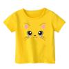Big Girls Outfits Girls Summer Loose Casual Trendy Cute Cat Printed Short Sleeve T Shirt Top (Yellow, 12-18 Months) view 1
