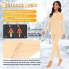 SIMIYA Thermal Underwear Set for Women Long Johns with Fleece Lined Long Sleeves Base Layer Set Top Bottom Nude view 3