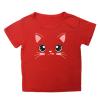 Big Girls Outfits Girls Summer Loose Casual Trendy Cute Cat Printed Short Sleeve T Shirt Top Girls (Red, 4-5 Years) view 1