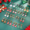 16 Pairs Christmas Clip on Earrings for Women Teen Girls Hypoallergenic Snowflake Christmas Tree Bow Bell Snowman Penguin Earrings Women Dangle Clip Christmas Earrings Bulk Xmas Holiday Jewelry view 2