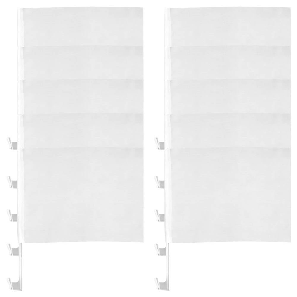 10 Pack Blank Car Flag Solid White Flag 18x12inch Polyster Car Window Vehicle Flag with flagpole DIY Flag for Parades Grand Opening Party Events Celebration,White