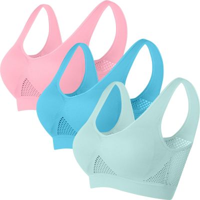 3 Packs Breathable Liftup Air Bra for Women Comfort Cool Sports Bras for Sagging Breasts Wireless Push Up Bralettes