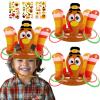 90shine 3Pcs Thanksgiving Turkey Ring Toss Games for Kids - Fall Inflatable Hat Toys with Stickers for Adults Family Activities Party Favors Indoor Outdoor - Style 2 view 1