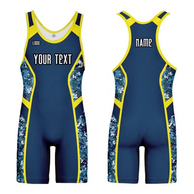 DIYUME Unisex Camouflage Custom Sublimated Singlet for Wrestling, MMA & Powerlifting, Youth Boys Mens Women's
