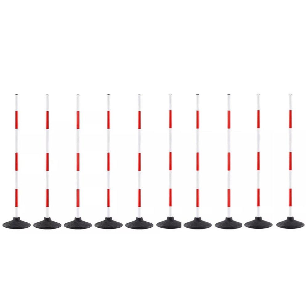 RENLXFI 3ft/4ft/5ft Height Soccer Training Slalom Poles, Agility Training Equipment with Rubber Base for Soccer Drills Dribbling Sports, Coaching Sticks(1.2m/47.2in,10packs)