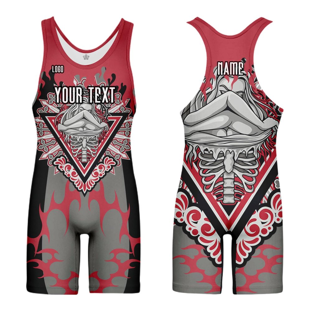 DIYUME Unisex Girls Full Sublimated Printing Singlet for Wrestling, MMA & Powerlifting, Youth Boys Unisex Adult