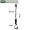 YOKIVE 2 Pcs Paracord Keychain with Clip, Men & Women Braided Lanyard Ring Hooks Adjustable Buckles | Great for Home Key, Camp Hike Backpacks (Black) view 2
