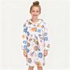 E.W Apparel Boys Fleece Robe Girls Hooded Bathrobe Toddlers Soft Fuzzy Robe for Kids(Flower,7-8 Years) view 3
