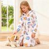 E.W Apparel Boys Fleece Robe Girls Hooded Bathrobe Toddlers Soft Fuzzy Robe for Kids(Flower,7-8 Years) view 4