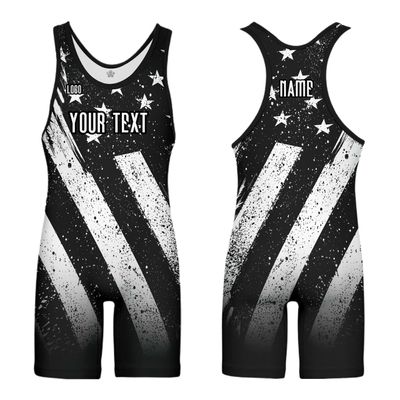DIYUME Custom U.S.A. Tournament Wrestling Singlets Active Bodysuit Add Your Logo,Youth Mens Womens Sizes