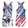 DIYUME Custom American USA Flag Wrestling Singlets Sport Active Jumpsuits Add Your Logo,Youth Mens Womens Sizes view 1