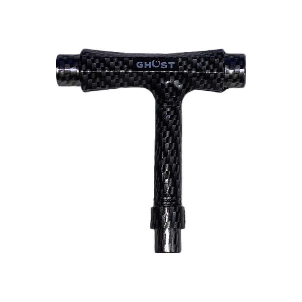 GHOST BOARDS Y3 Skateboard Tool Kit - All-in-One T Tool for Skateboard, Longboard, & Roller - Multi-Function Portable Skate Tool with T-Type Allen Key & L-Type Phillips Head Wrench (Carbon Fiber)