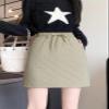 ebossy Women's Puffer Quilted Skirt Drawstring A-line Insulate Warm Skirt with Pockets Hiking Sport (M, Army Green) view 2