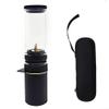 Portable Outdoor Gas Lamp, Gas Lantern Dreamlike Candle Lamp Portable Tent Lantern Glass Mantle Lantern for Camping, for Hiking, Fishing(with Gas Box Black) view 1