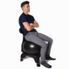 RENLXFI Medicine Ball Office Chair for Adults/Tall Person/Pregnancy, Inflatable Balance Ball Chair Exercise Stability Yoga Ball with Roller Base, Students Classroom Sensory Ball Chairs, Black view 1