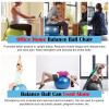 RENLXFI Medicine Ball Office Chair for Adults/Tall Person/Pregnancy, Inflatable Balance Ball Chair Exercise Stability Yoga Ball with Roller Base, Students Classroom Sensory Ball Chairs, Black view 4