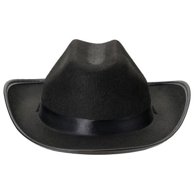 Doloame Kids Girls Boys Cowboy Hats Wide Brim Western Cowgirl Hat with Adjustable Strap Fedora Hat Outfits Accessory (Black, ONE SIZE)