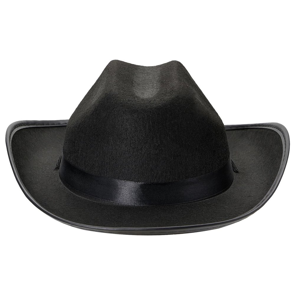 Doloame Kids Girls Boys Cowboy Hats Wide Brim Western Cowgirl Hat with Adjustable Strap Fedora Hat Outfits Accessory (Black, ONE SIZE)