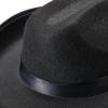 Doloame Kids Girls Boys Cowboy Hats Wide Brim Western Cowgirl Hat with Adjustable Strap Fedora Hat Outfits Accessory (Black, ONE SIZE) view 4
