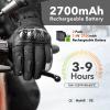 Heated Motorcycle Gloves, 2700mAH Rechargeable Heated Gloves for Men Women, Temperature Display Winter Gloves for Outdoor Skiing Cycling Fishing Hunting view 3
