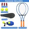 ZHUOKECE Tennis Rackets for Adult, 2 Players Adult Recreational Tennis Rackets Set for Beginners and Professional with 4 Tennis Balls, 3 Overgrips, 1 Tennis Bag (Dark Blue) view 2