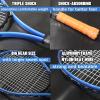 ZHUOKECE Tennis Rackets for Adult, 2 Players Adult Recreational Tennis Rackets Set for Beginners and Professional with 4 Tennis Balls, 3 Overgrips, 1 Tennis Bag (Dark Blue) view 3
