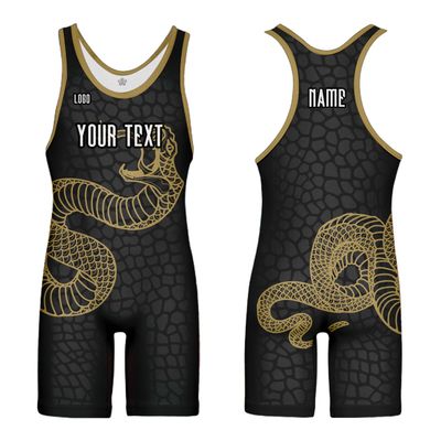 DIYUME Custom Snake Wrestling Singlet,Animal Pattern Powerlifting Singlet Sleeveless Jumpsuit