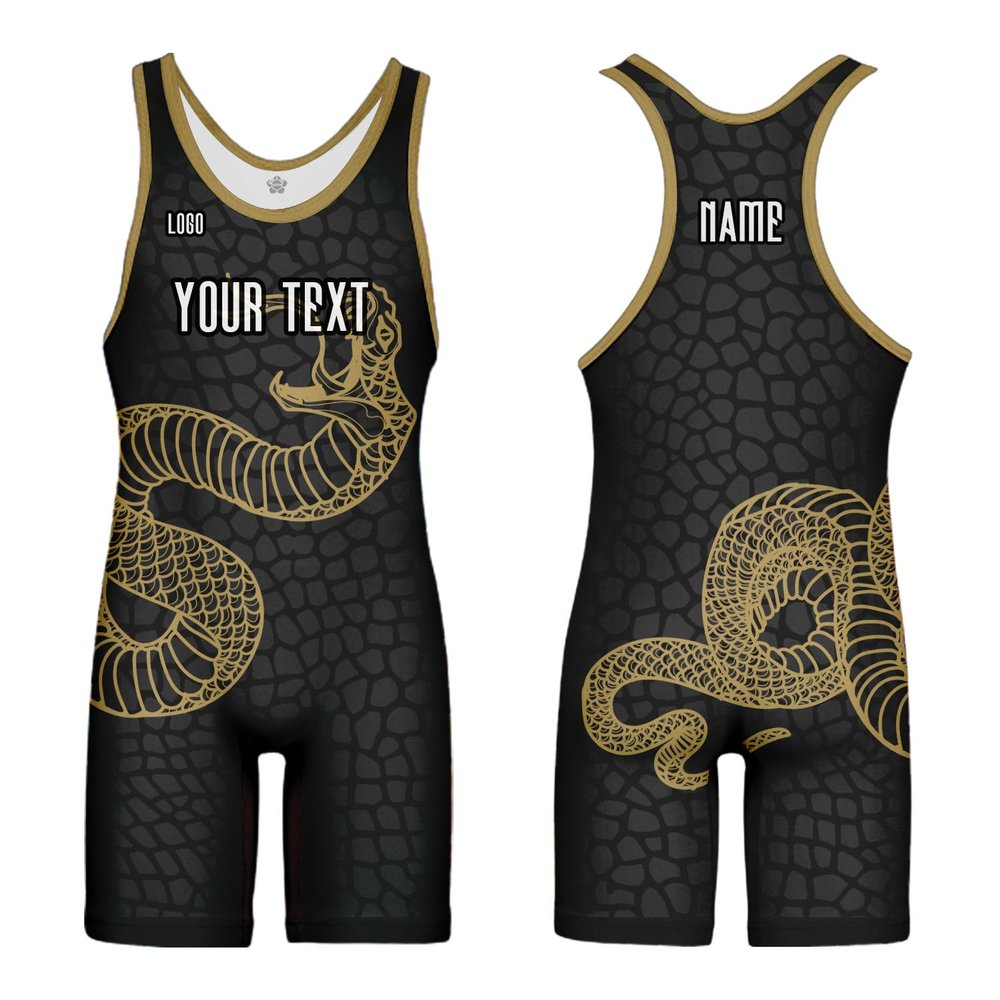 DIYUME Custom Snake Wrestling Singlet,Animal Pattern Powerlifting Singlet Sleeveless Jumpsuit