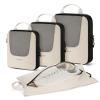 BAGSMART Compression Packing Cubes for Travel, 6/5/4set Lightweight Packing Organizers, Summer Travel Essentials Suitcase Organizer Bags Set, Compressible 4 Set/Beige view 1