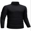 CRYSULLY Men's Turtleneck Sweater Long Sleeve Lightweight Knitted Thermal Pullover Sweater for Spring Fall Winter Black M view 1