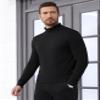 CRYSULLY Men's Turtleneck Sweater Long Sleeve Lightweight Knitted Thermal Pullover Sweater for Spring Fall Winter Black M view 3