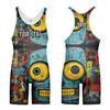 DIYUME Custom Cartoon Wrestling Singlet Slim Fit Powerlifting Singlet for Men Women Youth Plus Size