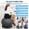 55cm 65cm 75cm Sitting Ball Chair for Office Home Desk, Yoga Ball Fitness Pilates Ball with Stability Base & Resistance Bands, Balance Fitness Ball Seat to Relieve Back Pain(Diameter 65cm(25 3/5 inch) view 3