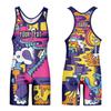 DIYUME Custom Cartoon Wrestling Singlet Slim Fit Powerlifting Singlet for Men Women Youth Plus Size view 1