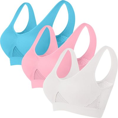 3 Packs Breathable Liftup Air Bra for Women Comfort Cool Sports Bras for Sagging Breasts Wireless Push Up Bralettes