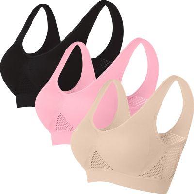 3 Packs Breathable Liftup Air Bra for Women Comfort Cool Sports Bras Sagging Breasts Wireless Push Up Bralettes