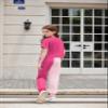 Arshiner Girls 3 Piece Hot Pink Outfit Set Short Sleeve High Low Hem Overlay Top, Cami, and Sweatpants for 6-13 Years view 3
